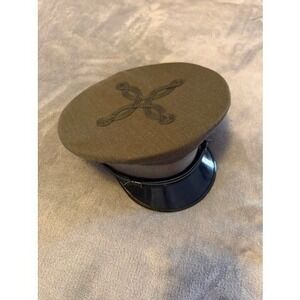 Kingform Cap Military Style Dress Hat Olive Green Black‎ Visor